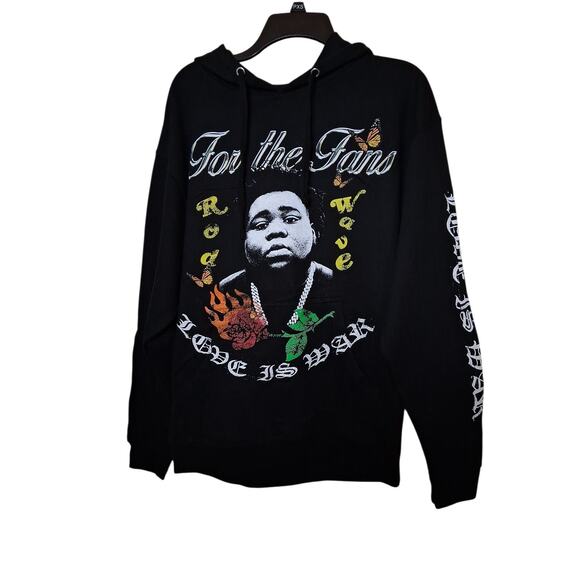 Rod Wave For The Fans Love Is War Tour Concert Merch Drawstring Hoodie Medium - Picture 1 of 7
